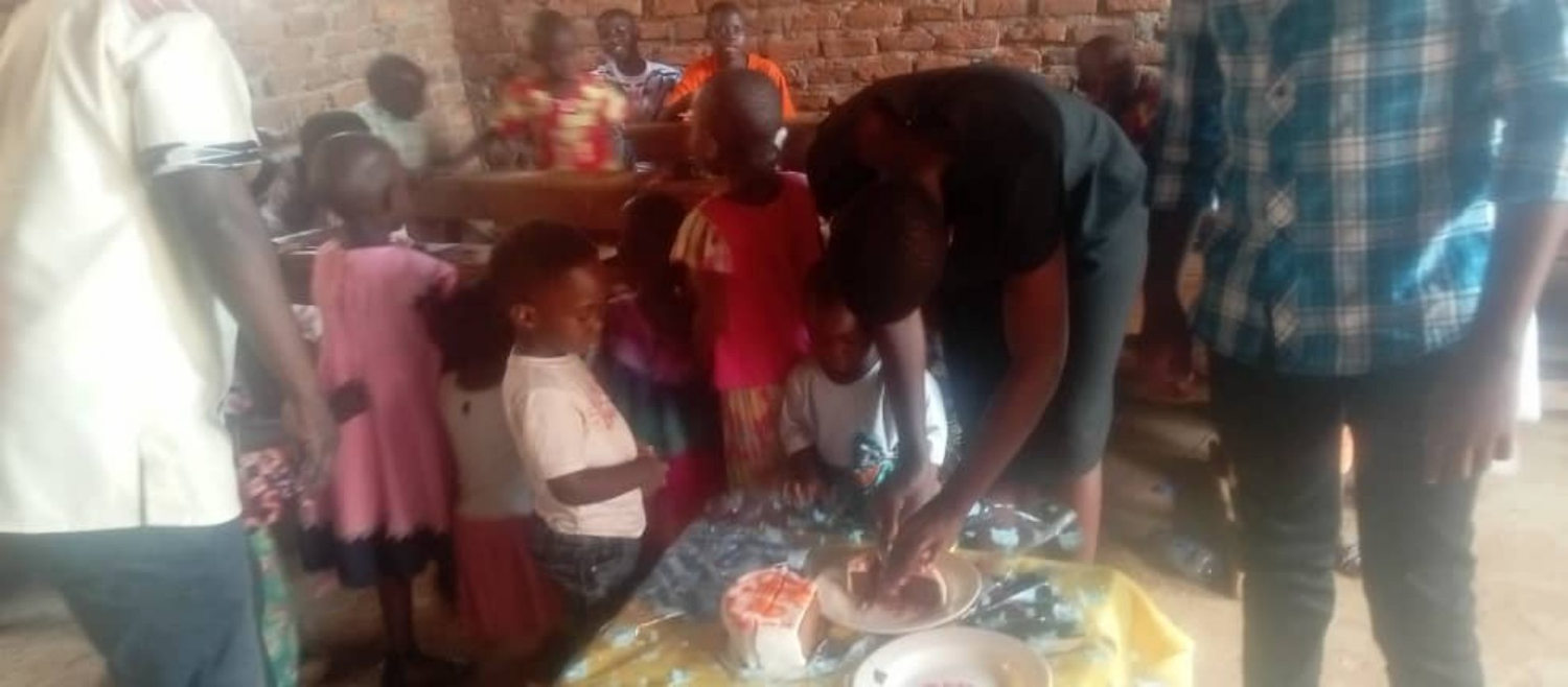 Children and volunteers during the founding-day celebration