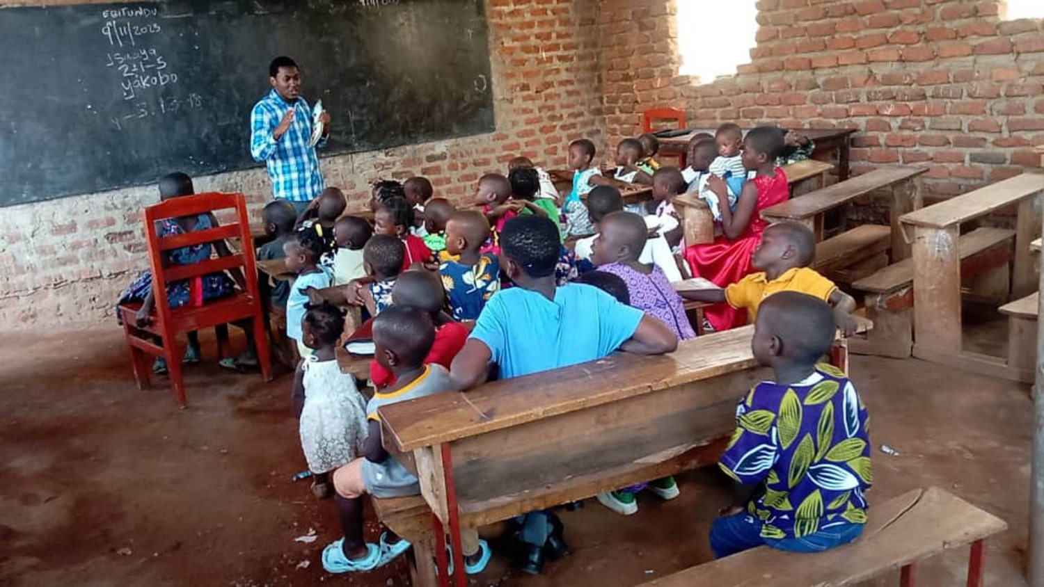 Children gathered for learning